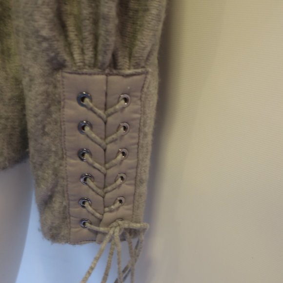 *Womens 3.1 Phillip Lim Gray Laced Sleeve Wool Blend Pullover Sweater M - Picture 3 of 10